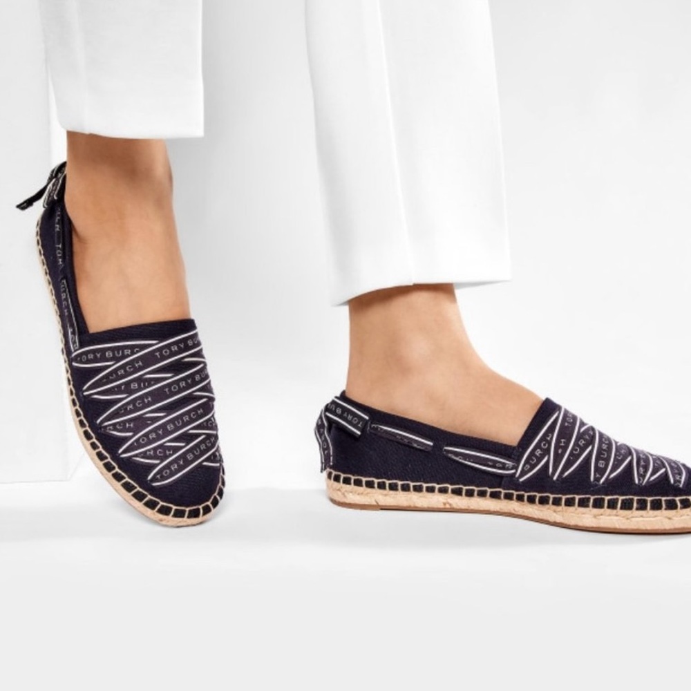 NIB Tory Burch Navy Espadrille Flats (navy) 10.5 - Picture 3 of 7